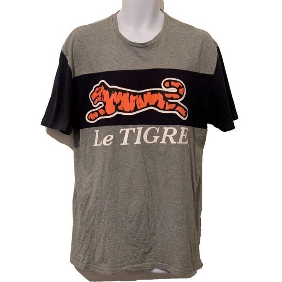 Le Tigre Other - Le Tigre Collection Mens TShirt Size L Logo Blue Orange Gray